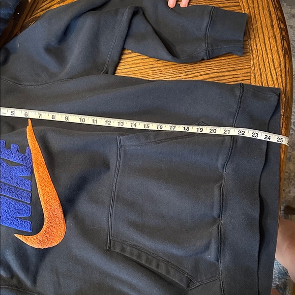 Nike Men's Black Hoodie with Vibrant Orange and Blue Logo - Picture 7 of 7